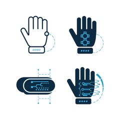 Fototapeta premium Illustration of futuristic smart gloves with embedded technology