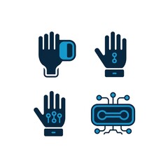 Fototapeta premium Illustration of futuristic smart gloves with technology interface and circuits