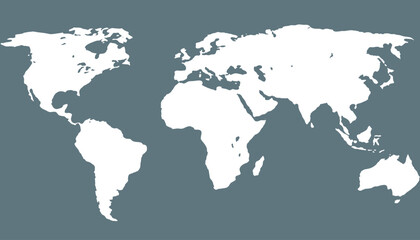 World map. Grey modern vector map. Silhouette map.	