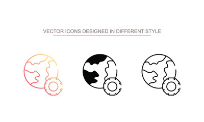 Global Service icon design with white background stock illustration