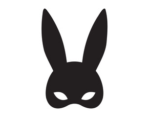 Masquerade mask of a black hare. The rabbit mask is part of an erotic outfit for cards, posters, decor or print for t shirts