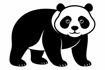 panda black silhouette vector