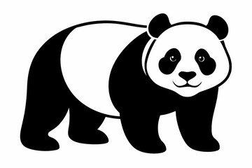 Naklejka premium panda black silhouette vector