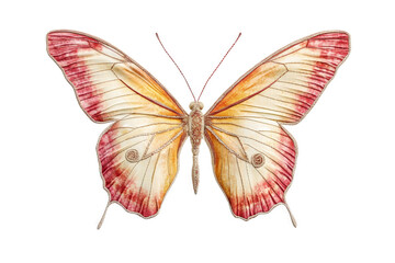 a butterfly painted in watercolor on a white background cutout and isolated on transparent background 