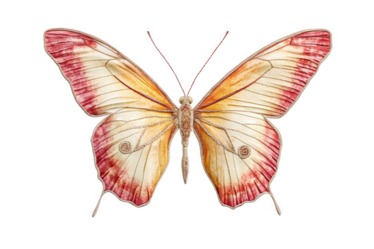 a butterfly painted in watercolor on a white background cutout and isolated on transparent background 