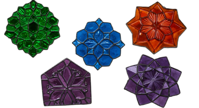 Vibrant Collection of Colorful Glass Mosaic Tiles in Various Shapes and Designs for Decorative and Artistic Applications