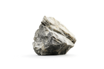 a rock on a white background cutout and isolated on transparent background 