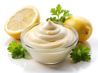 mayonnaise on white background