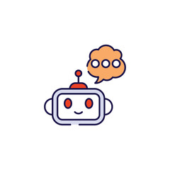 Naklejka premium Chat Bot icon design with white background stock illustration