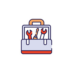 Toolbox icon design with white background stock illustration