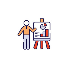 Presentation icon design with white background stock illustration