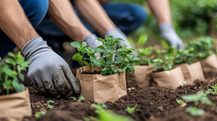 A community celebration offering volunteer-led classes on environmentally friendly living habits Stock Photo with side copy space