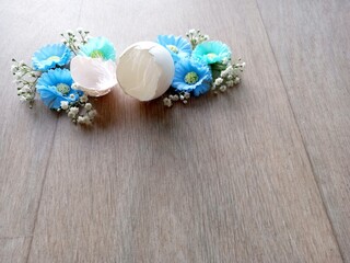  Happy easter eggs and flowers