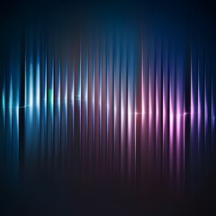 Vibrant soundwave-like glowing streaks in shades of blue, pink, and purple against a dark gradient background.