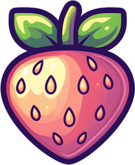 Obraz premium Cartoon strawberry element