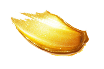 a golden liquid liquid on a white background cutout and isolated on transparent background 