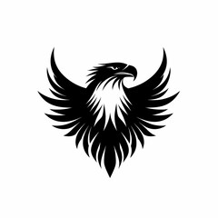 Obraz premium Stylized black eagle with spread wings Symbol of freedom power and strength Modern emblem design