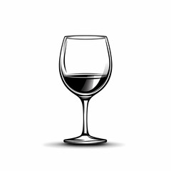 Elegant wine glass with deep red liquid Classic stemware illustration on a clean background Artful design