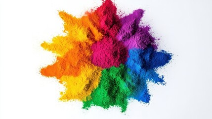 Rainbow Powder Burst Color Explosion Composition