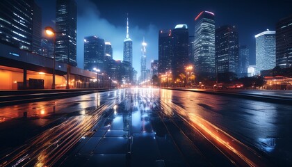 Obraz premium hong kong city at night