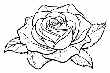 coloring page line art the rose black vector