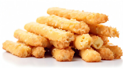 Savory Cheese Sticks Pile Isolated on White Background for Snack Time
