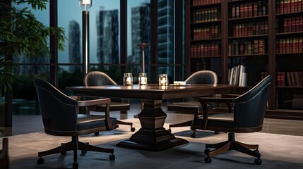 A photo of a legal consultation room with chairs