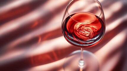 Swirling Red Wine in Glass