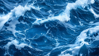 Turbulent ocean waves with whitecaps