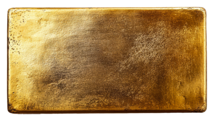 Gold bar display financial sector product isolated on transparent background