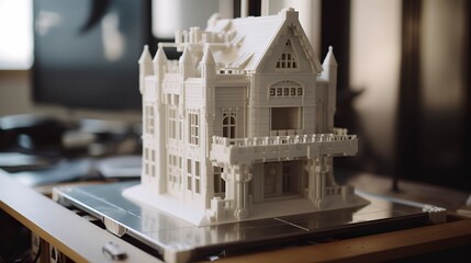 3D printer building a house