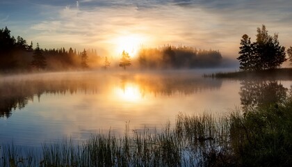 Fototapeta premium sunrise over the river