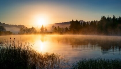 Obraz premium sunrise over the lake