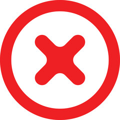 Obraz premium rounded edged red x icon inside a circle