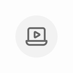 laptop media icon sign vector