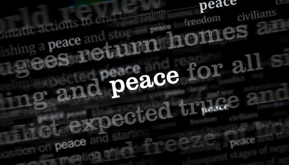 Obraz premium Peace and war is end headline titles media 3d illustration