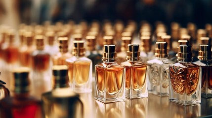 A photo of a collection of perfume samples for testing