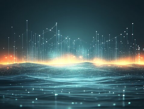 Abstract data visualization showcasing interconnected networks and digital information - Powered by Adobe