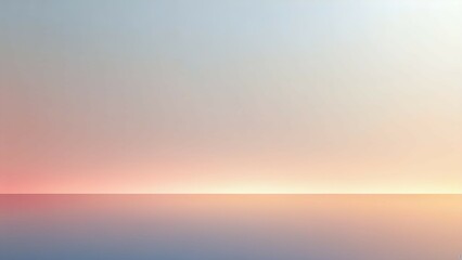 Obraz premium Serene pastel sunset over calm water; soft gradient background ideal for website banners, presentations, or social media posts.