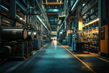 Fototapeta premium Transformation from rusty machinery to cutting-edge robotic assembly line in an industrial factory