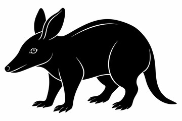 aardvark silhouette black silhouette vector