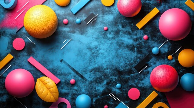 Colorful geometric shapes create a vibrant backdrop, perfect for back to school themes. This abstract design inspires creativity and excitement for the upcoming school year