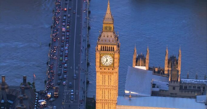 Big Ben clock in London. Famous Clock in London, England, UK