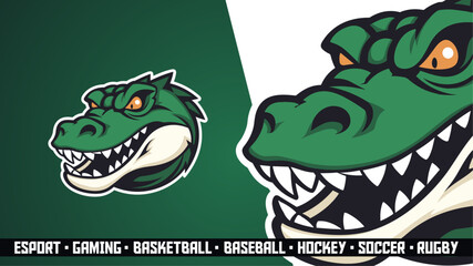 Crocodile Head Mascot Vector - Bold Logo for Basketball, Baseball & Esport Teams