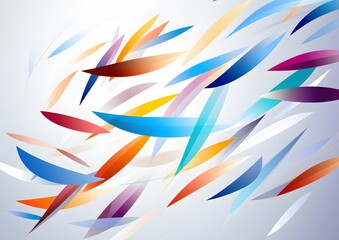 Colorful Abstract Leaves Floating with Light Background - Modern Design