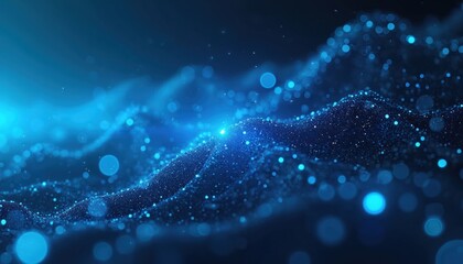 Abstract dark blue digital background with big data code. Concept of cyberspace communication network matrix design. Illustration of virtual symbol with computer graphic energy light.