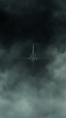 A dark background showcases an abstract audio signal concept, where technology meets atmospheric visual effects in a green soundwave visible through fog or smoke with a glowing waveform