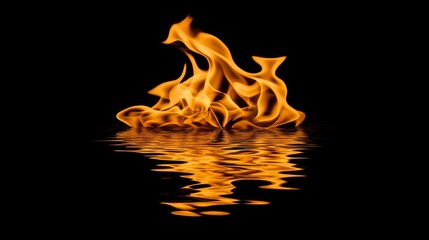 A spectacular show of swirling smoke and dynamic flames with vivid fire