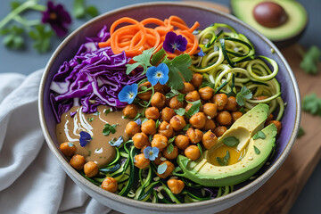 A fresh bowl of green salad with red tomato and white onion