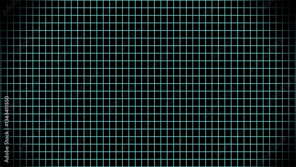 Poster digital grid pattern with light blue lines on black background creating sleek and modern design.
